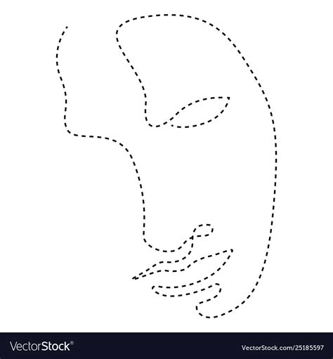 Isolated dotted line beauty simplicity face Vector Image