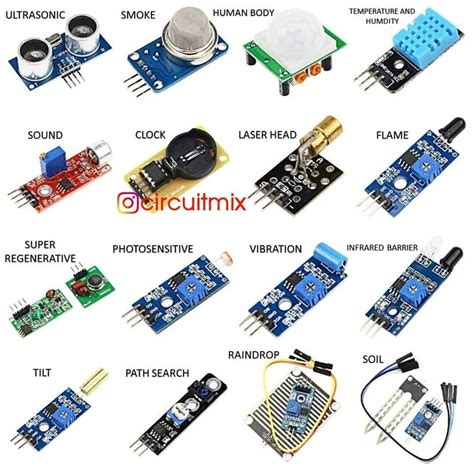 Different types of sensors available for projects Electronic Circuit ...