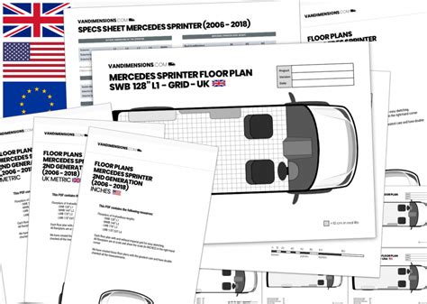 Mercedes Sprinter Floor Plans (128, 144, 170 & 170 ext) - VanDimensions