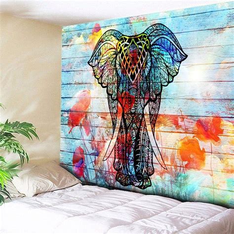 Elephant Print Wall Hanging Wood Grain Tapestry | Elephant wall hanging, Tapestry, Elephant tapestry