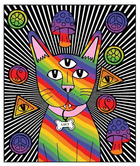 Trippy Kitty Drawing by Chelsea Geldean - Fine Art America