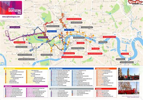 London Sightseeing Pass Map - Ontheworldmap.com