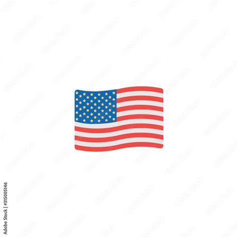 USA flag flat vector Icon. Isolated American Waving Flag emoji ...