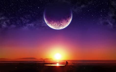 Sunset Moon Wallpapers - Wallpaper Cave