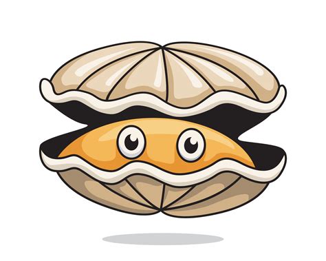 Oyster Cartoon Cute Clam Illustration Shellfish 3641176 Vector Art at ...