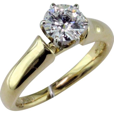 1 ct D Internally Flawless Diamond 18 Karat Gold Solitaire Ring from mardonjewelers on Ruby Lane