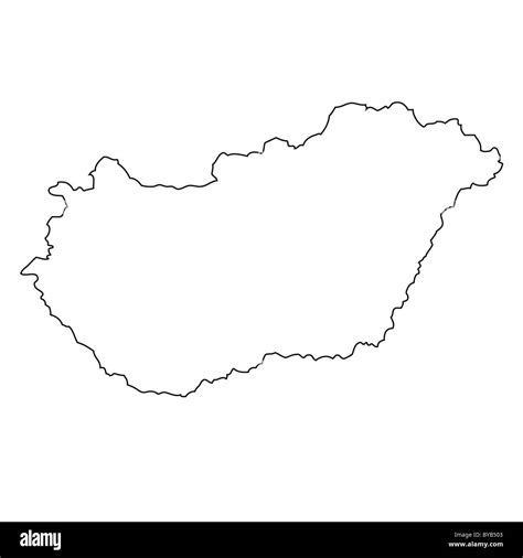 Outline, map of Hungary Stock Photo - Alamy