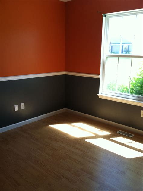 Orange and Grey Living Room Walls with Aqua Accents