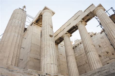 Reconstruction of Temple Athena Nike in Acropolis Stock Photo - Image ...