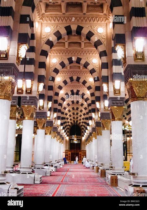 Interiors of a mosque, Al-Haram Mosque, Mecca, Saudi Arabia Stock Photo, Royalty Free Image ...