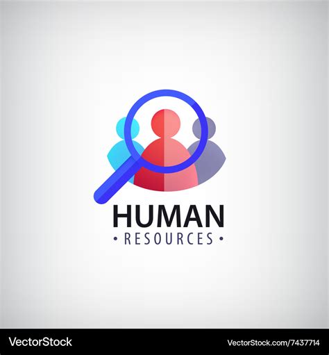 Human resources people search hr logo Royalty Free Vector