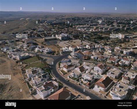 Aerial photograph of the town of Dimona in the northern Negev desert ...