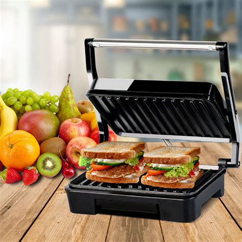 Ibell sm1515 sandwich maker with floating hinges 1000watt panini grill toast black | iBELL Home ...