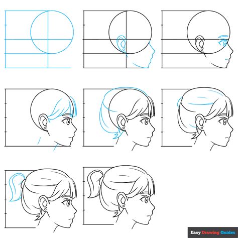 How to Draw an Anime Head and Face in Side View - Easy Step by Step Tutorial