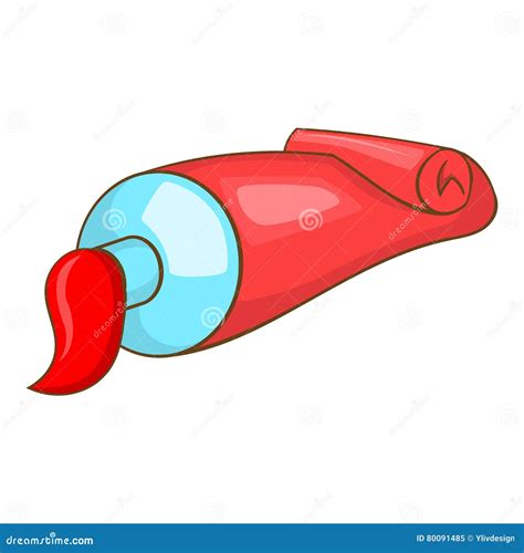 Red Paint Tube Icon, Cartoon Style Stock Vector - Illustration of ...