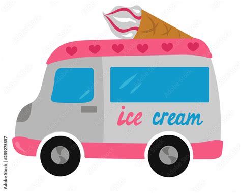 cartoon ice cream truck Stock Vector | Adobe Stock