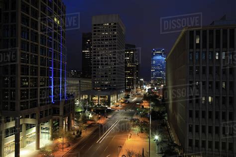 Night view of Phoenix city center - Stock Photo - Dissolve