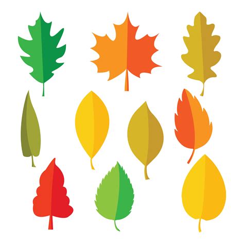 colorul leaf shape simple vector illustration By CurutDesign | TheHungryJPEG