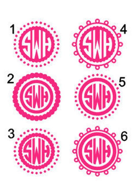 Circle Monogram Sticker Monogram Decal Laptop Sticker Car Decal Personalized Sticker ...