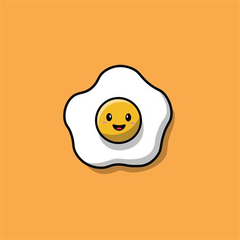 Cute Egg Fries Cartoon Vector Icon Illustration. Food Mascot Icon ...