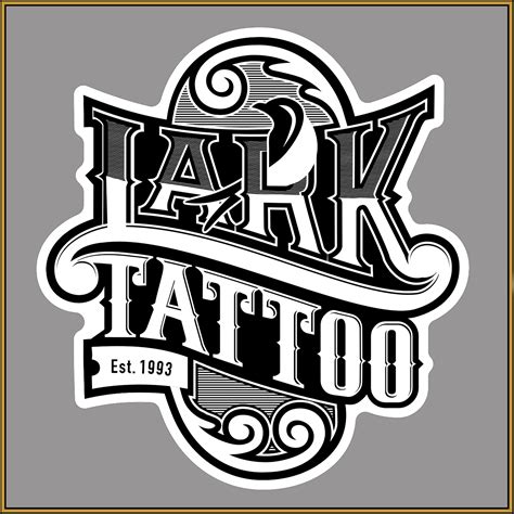 $2.00: 4 inch STICKER - Lark Tattoo Scroll Logo Die-Cut Sticker