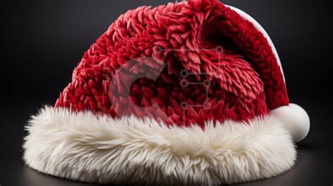 Stylish Red Santa Hat with White Fur stock photo | Creative Fabrica