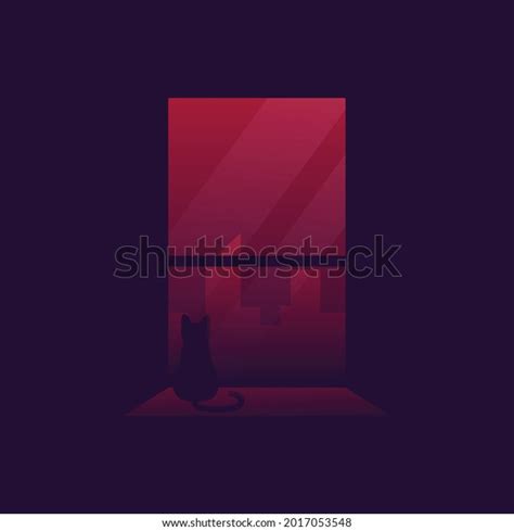 Illustration Vector Graphic Lonely Cat Suitable Stock Vector (Royalty Free) 2017053548 ...