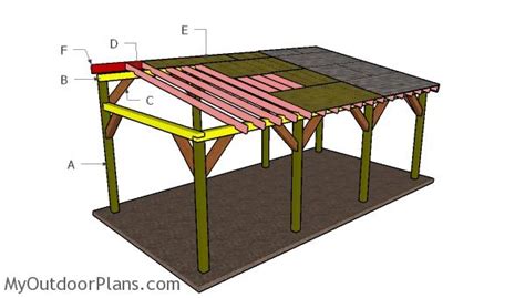 12x24 Lean to Carport Roof Plans | MyOutdoorPlans | Free Woodworking Plans and Projects, DIY ...