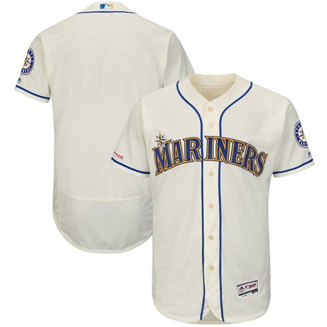 Men's Seattle Mariners Majestic Alternate Cream Flex Base Authentic Collection Team Jersey