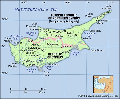 Cyprus Greece Map Islands