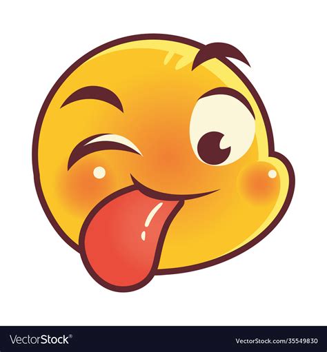 Funny emoji tongue out emoticon face expression Vector Image