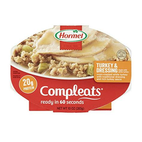 HORMEL COMPLEATS Mirowave Meals - Shelf Stable - Turkey and Dressing - 10 Ounce (Pack of 6 ...