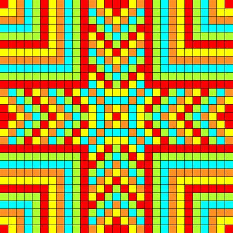 Cool Square Perler Bead Pattern | Bead Sprites | Simple Fuse Bead Patterns