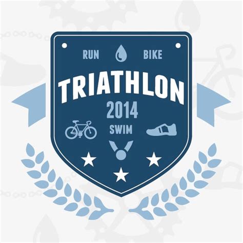 Free vector triathlon vintage logo template Free vector in Encapsulated ...