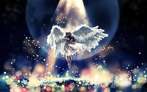 HD wallpaper: angel wallpaper, flying, sky, beautiful, night, snow, backgrounds | Wallpaper Flare