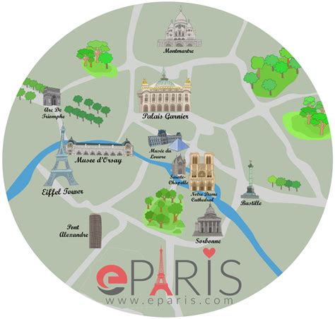 Printable Paris Tourist Attractions Map