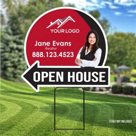 Custom Digital Full Color Circle Round 22" x 24" Yard Signs Open House Overnight Grafix