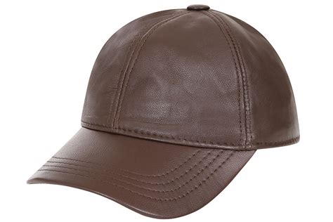 Genuine Light Brown Leather Baseball Cap - Curve Peak | LLD Original