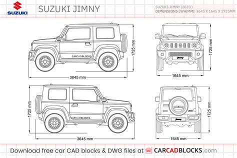 Suzuki Jimny 2023 Free CAD Blocks, DWG File - CarCadBlocks