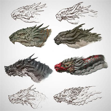 Dragon sketches, Evgeniy Gottsnake | Dragon sketch, Dragon artwork ...