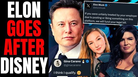 Elon Musk May Team Up With Gina Carano To SUE Disney And Lucasfilm | He ...