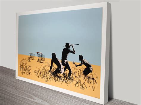 Trolley Hunters Banksy Print on Canvas | Street Art for Sale Adelaide AU