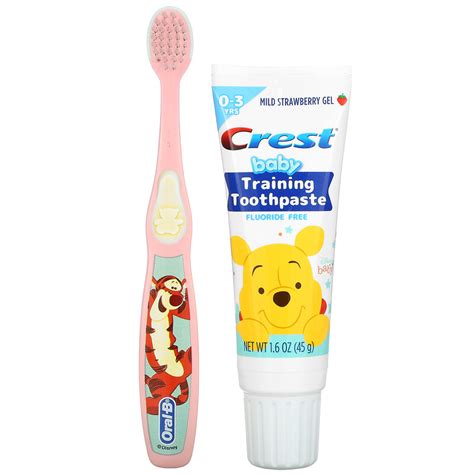 Crest, Baby Training Toothpaste Kit, Soft, 0-3 Years, Winnie the Pooh, Mild Strawberry, 1 Kit ...