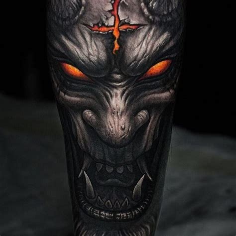 Demon tattoo by @stepannegur in Moscow Russia #stepannegur #moscow #russia #demontattoo # ...