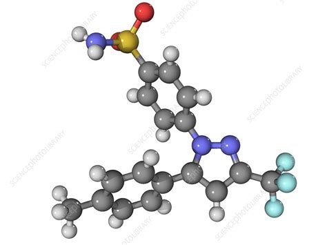 Celecoxib arthritis drug molecule - Stock Image - F003/4947 - Science ...