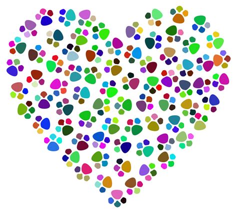 Download #FF00FF Prismatic Paw Prints Heart SVG | FreePNGImg