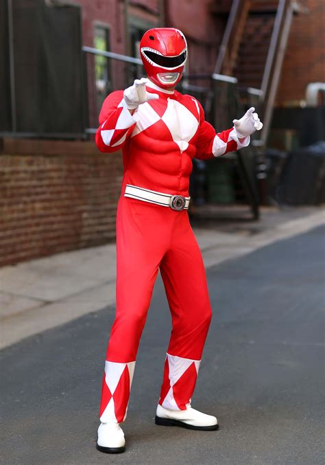 Power Rangers Men's Red Ranger Muscle Costume