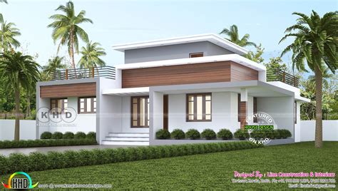 1300 square feet 3 bedroom flat roof house plan single floor - Kerala ...