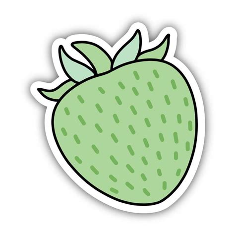 Green Strawberry Aesthetic Sticker | Aesthetic stickers, Green ...