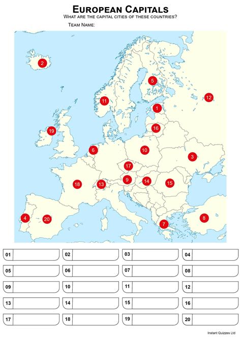 Nice Map Of Europe Capitals Quiz Europe Map Europe Europe Facts | Images and Photos finder